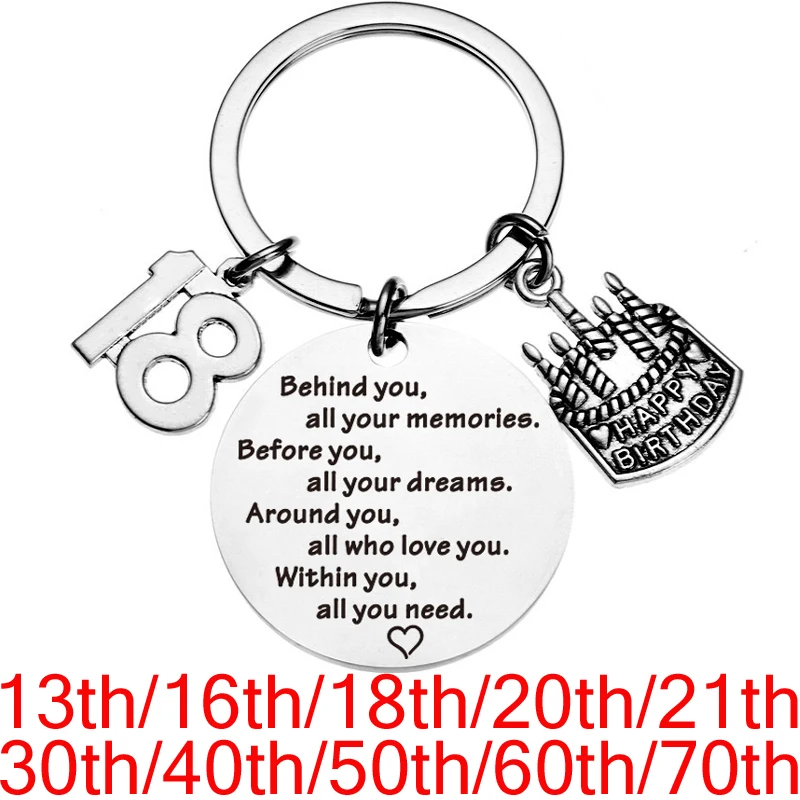 Happy Birthday Gifts Keychain Inspirational Gifts Jewelry for Women Men 13th 16th 18th 20th 21th 30th 40th 50th 60th 70th
Happy Birthday Gifts Keychain Inspirational Gifts Jewelry for Women Men 13th 16th 18th 20th 21th 30th 40th 50th 60th 70th