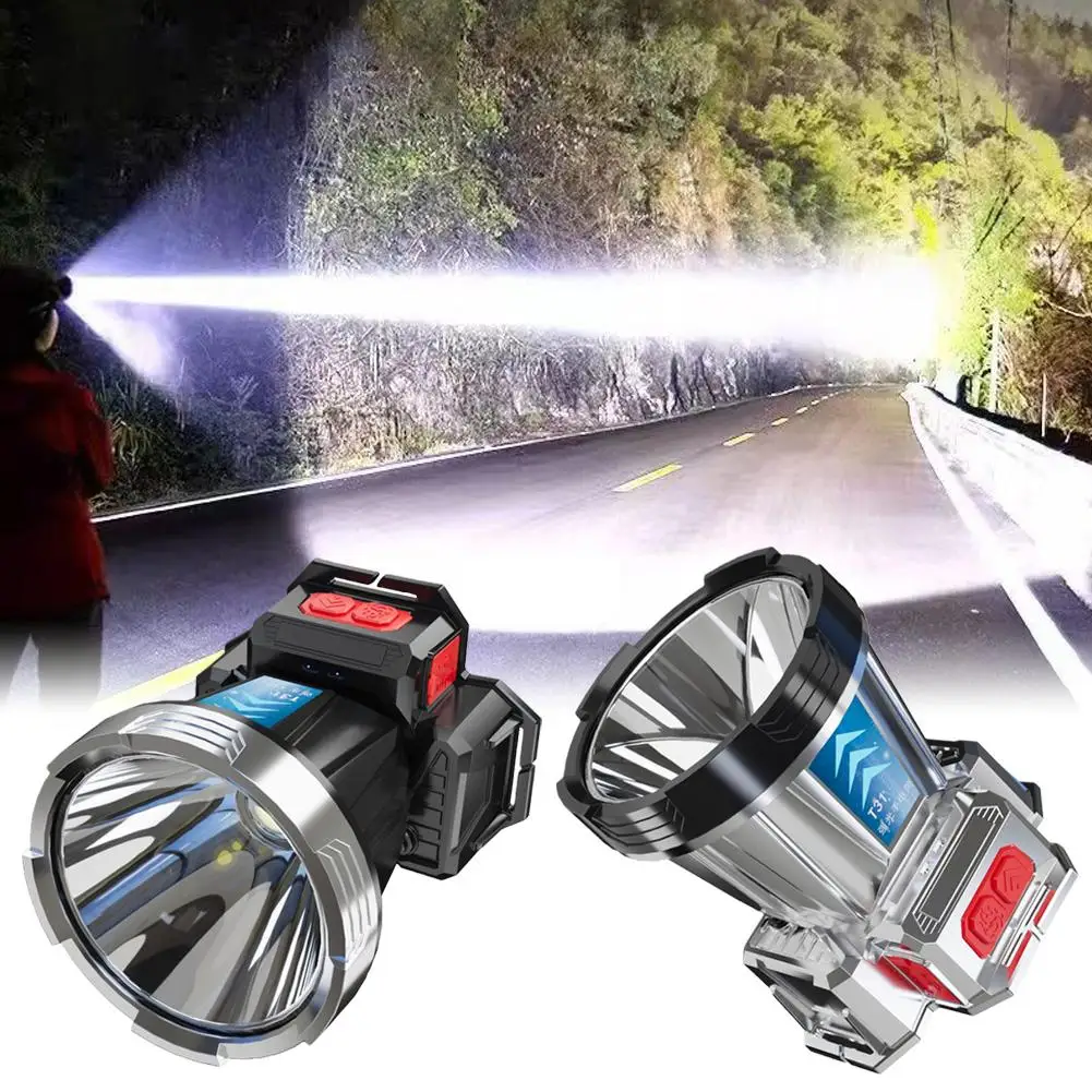 

Strong Light Head-mounted Outdoor Mining Lamp Headlamp Portable Light Camping USB Rechargeable Running Emergency Night Fish H9V6