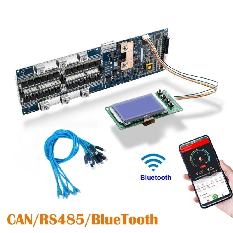

48V 16S 200A BMS With Bluetooth CAN CAN RS485 to Inverter RS485 to Communication Between Parallel Packs or BMS and PC