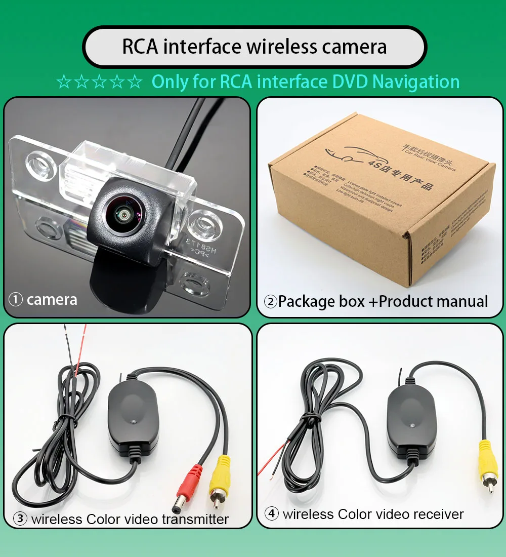

2.4 Ghz Wireless Rear View Fisheye Camera For Ford Fusion Hatchback 2005 2006 2007 2008 2009 HD Color Transmitter Receiver