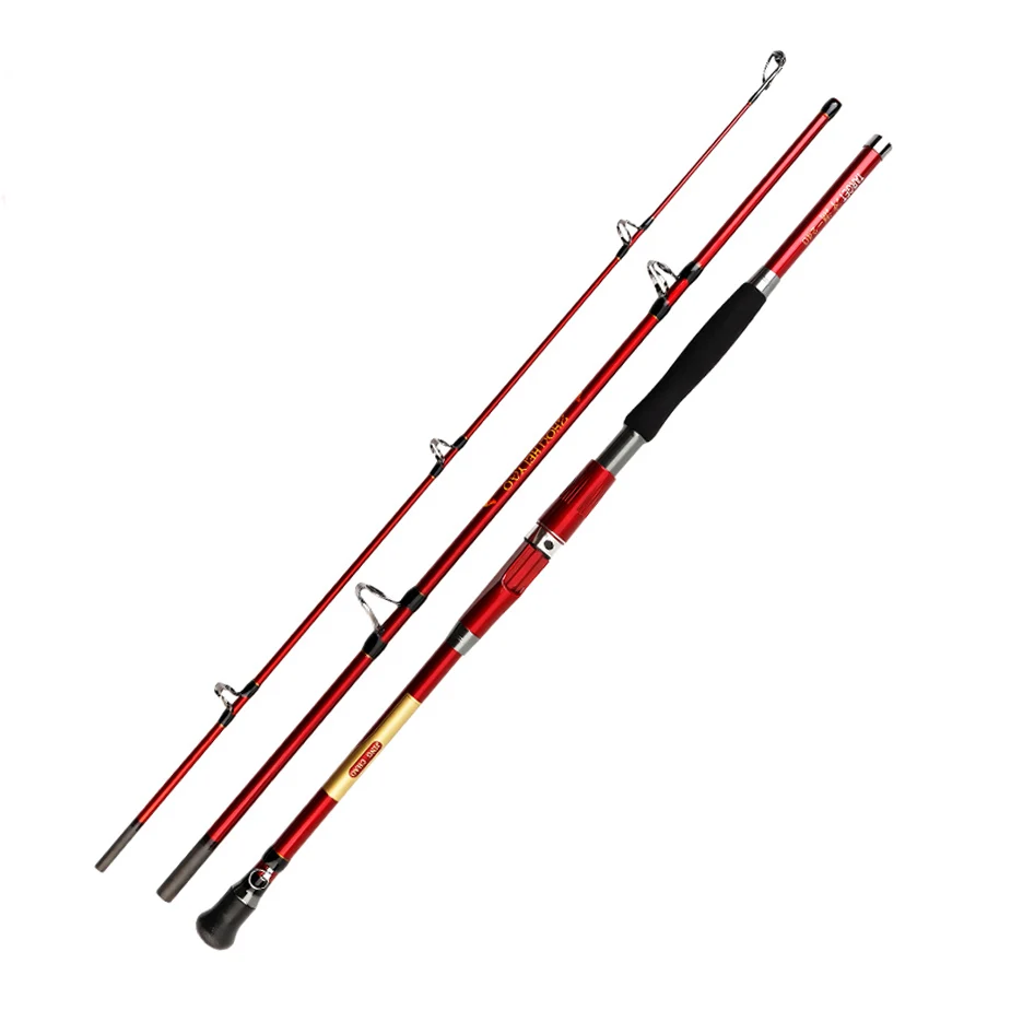 

1.8-2.4m Fast Action Spinning Jigging Rod Carbon PE 30-50Lb 3 Sections H Power Lure 100-300G Sea Boat Fishing Rod Saltwater
