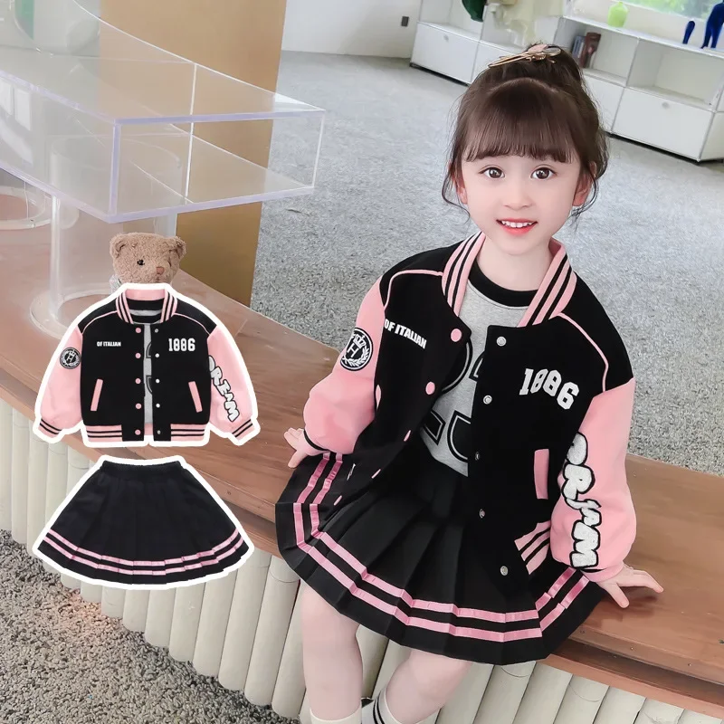 Autumn Baseball Uniform Set Children's Girls Jacket Coat and Pleated Skirt 2pcs JK Outfits Spring Kid Girl Clothes Top Pant Suit
Autumn Baseball Uniform Set Children's Girls Jacket Coat and Pleated Skirt 2pcs JK Outfits Spring Kid Girl Clothes Top Pant Suit