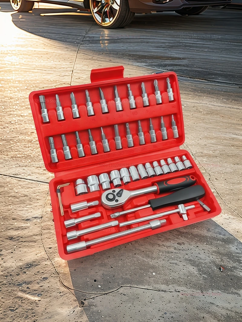 46pcs Socket Wrench Set Auto Repair Tool Kit Household DIY Ratchet Screwdriver Car Repair Hardware Toolbox 2 Mallzona S40e4e239ee14418f88503b49efe080aaq 46pcs Socket Wrench Set Auto Repair Tool Kit Household DIY Ratchet Screwdriver Car Repair Hardware Toolbox Mallzona