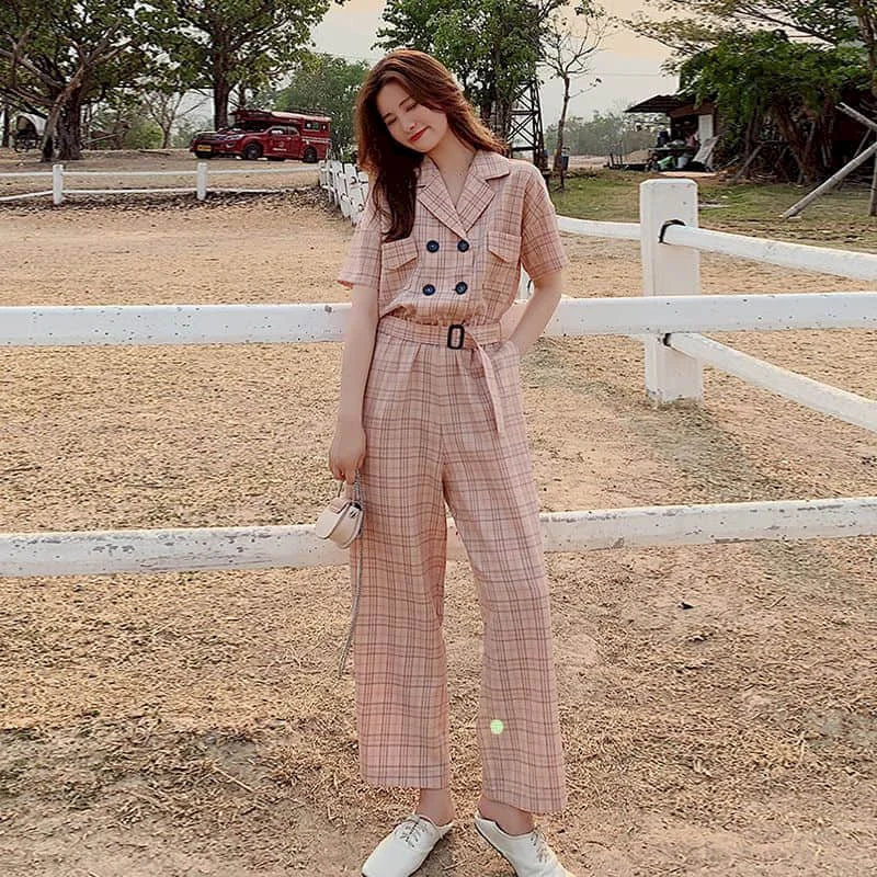 Plaid Jumpsuits for Women Casual Top Bodysuit Wide Leg Pants Loose Button Playsuit One Piece Outfit Women Overalls for Women
Plaid Jumpsuits for Women Casual Top Bodysuit Wide Leg Pants Loose Button Playsuit One Piece Outfit Women Overalls for Women