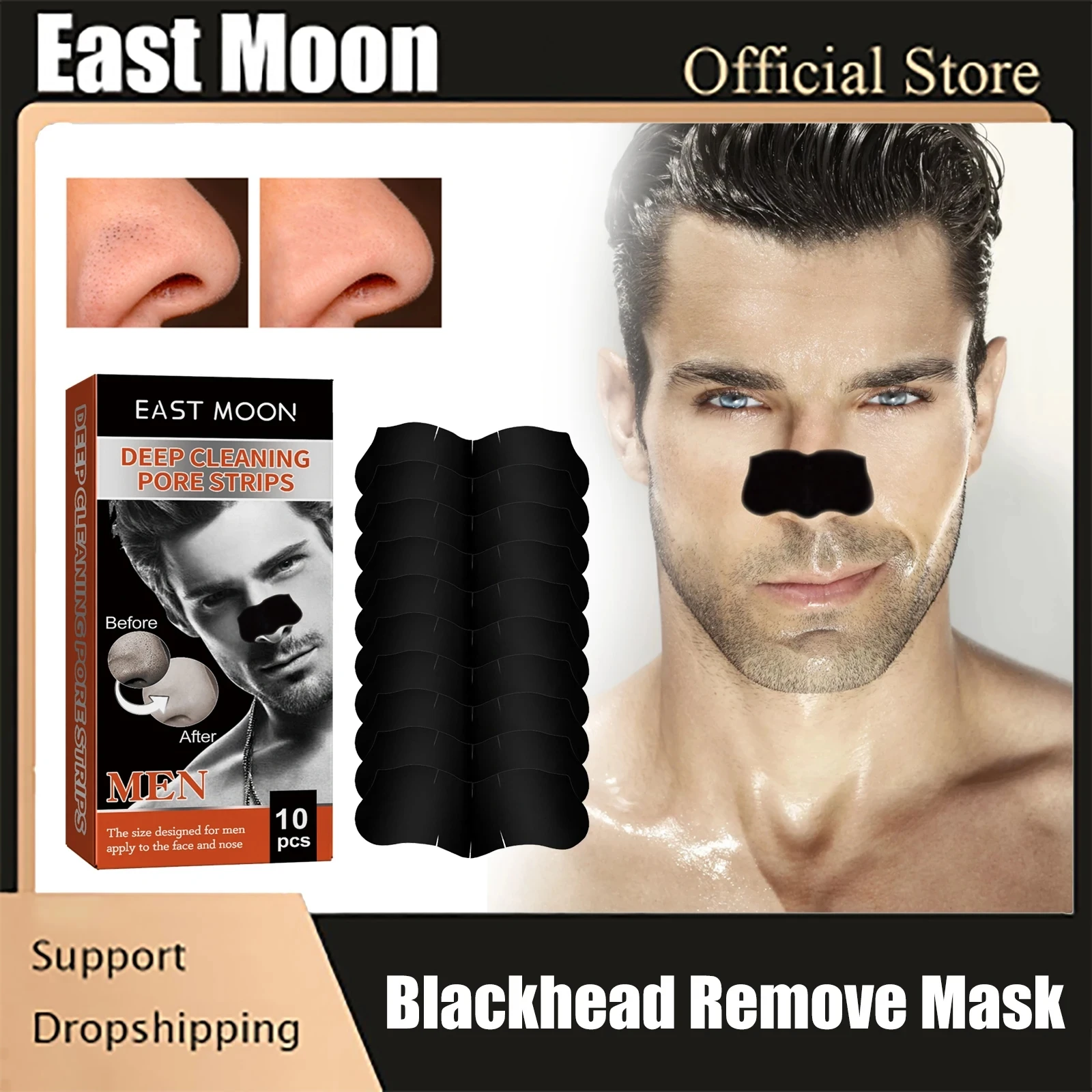 

Nose Blackhead Remover Mask Remove Pimple Shrinking Pores Oil Control Acne Treatment Mask Deep Cleansing Nasal Black Head Strips