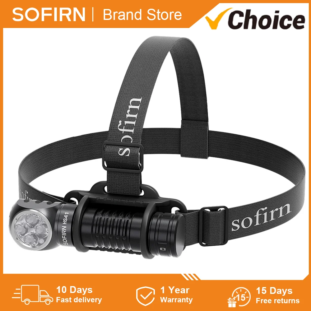 

SOFIRN HS41 SST20 LED Powerful Torch Headlamp 4000lm Spotlight Floodlight 21700 USB C Rechargeable Flashlight with Magnet Tail