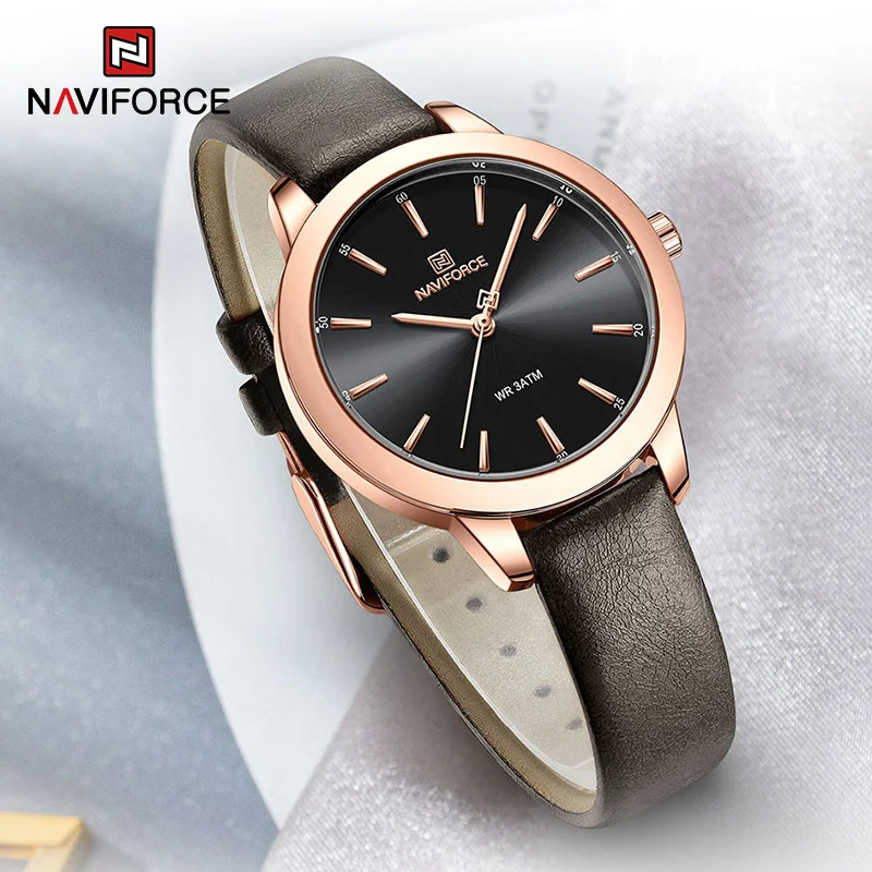 NAVIFORCE Business Women Watches Genuine Leather Strap Ladies Wristwatches 3ATM Waterproof Elegant Women's Bracelet Montre Femme
NAVIFORCE Business Women Watches Genuine Leather Strap Ladies Wristwatches 3ATM Waterproof Elegant Women's Bracelet Montre Femme
