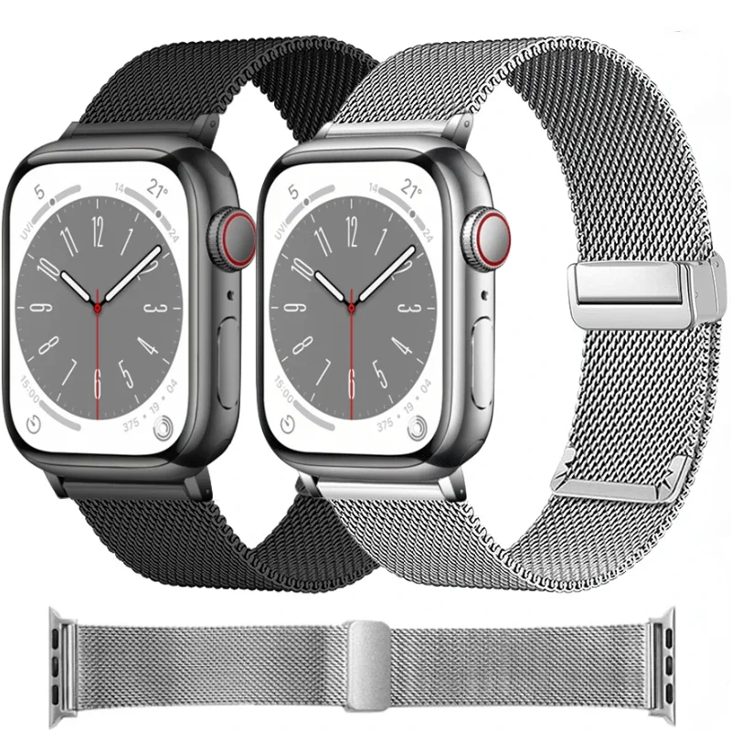 

Milanese Magnetic Strap For Apple Watch Band 49mm 45mm 41mm 44mm 40mm 42mm 38mm Metal Bracelet iWatch Ultra 9 8 7 6 5 4 SE Belt