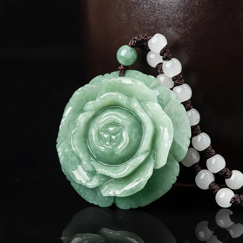 Jia Le/Hand-Carved/Natural Jade Rich Peony Flower Emerald Necklace Pendant Fine Jewelry Men Women Accessories Couples Amulet Gif
Jia Le/Hand-Carved/Natural Jade Rich Peony Flower Emerald Necklace Pendant Fine Jewelry Men Women Accessories Couples Amulet Gif