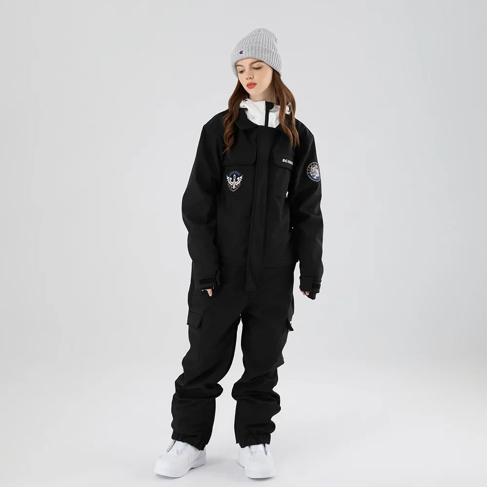 Unisex Hooded Skiing Snowboard Jumpsuit