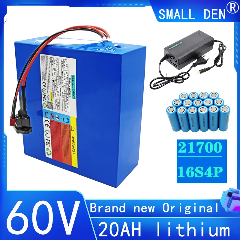 New 60V 20Ah 21700 16S4P 2000W Electric Scooter Rechargeable Cycle Electric Bicycle Electric Motorcycle EU/USA Duty Free
New 60V 20Ah 21700 16S4P 2000W Electric Scooter Rechargeable Cycle Electric Bicycle Electric Motorcycle EU/USA Duty Free