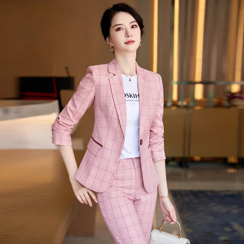 High-end Professional Women Suits 2023 Spring and Autumn Fashion Plaid Ladies Office Jacket High Waist Trousers Two-piece Set
High-end Professional Women Suits 2023 Spring and Autumn Fashion Plaid Ladies Office Jacket High Waist Trousers Two-piece Set