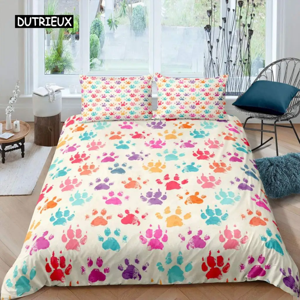 Footprint Duvet Cover Set Kids Watercolor Bedding Set Animal Footprints Colorful Puppy Paws Multicolor Graffiti Art Quilt Cover
Footprint Duvet Cover Set Kids Watercolor Bedding Set Animal Footprints Colorful Puppy Paws Multicolor Graffiti Art Quilt Cover