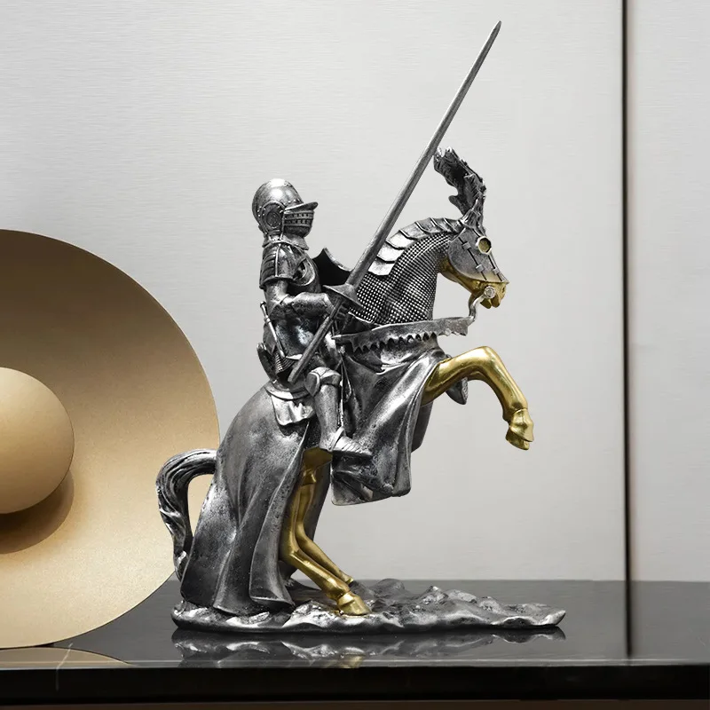 Resin European Royal Knight On Horse Sculpture Retro Armor Knight Statue Model Home Office Room Desk Decoration Accessories Gift
Resin European Royal Knight On Horse Sculpture Retro Armor Knight Statue Model Home Office Room Desk Decoration Accessories Gift