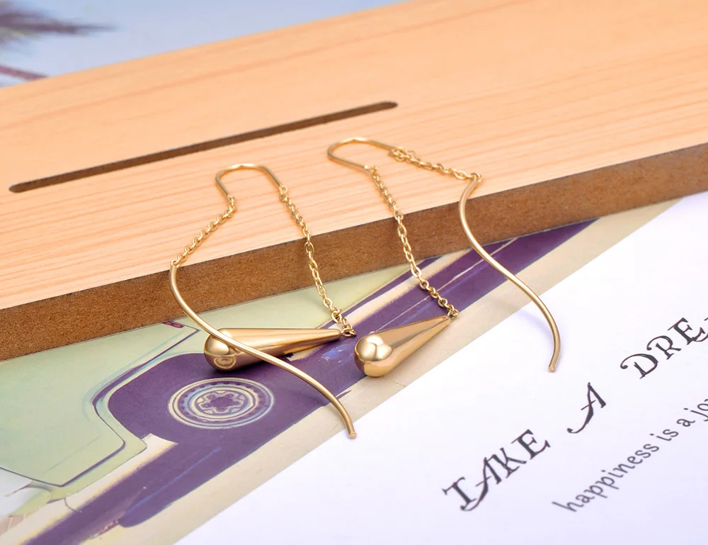 Trendy Stainless Steel Water Drop Charm Earrings 14K Gold Plated Long Chain Tassel Earring For Women pendientes 3 Mallzona S40ff41b8ec8e4637a67344724b244f4a0 Trendy Stainless Steel Water Drop Charm Earrings 14K Gold Plated Long Chain Tassel Earring For Women pendientes Mallzona