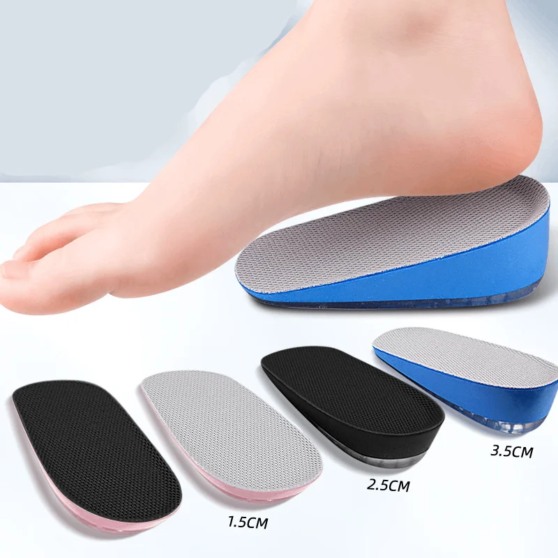 

2Pcs=1Pair Shoes Insoles Breathable Half Insole Heighten Heel Insert PU Gel Pad Cushion Unisex 1.5-3.5cm Height Increase Insoles