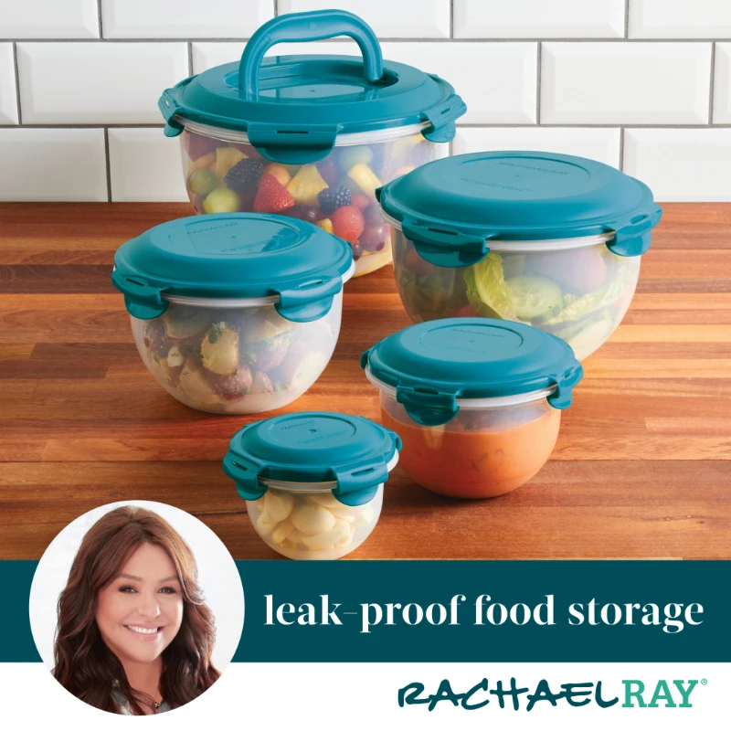 Nestable Round Food Storage Container Set, 10 Piece, Teal Lids Kitchen organizer Container Squeeze bottle Small container Glass
Nestable Round Food Storage Container Set, 10 Piece, Teal Lids Kitchen organizer Container Squeeze bottle Small container Glass
