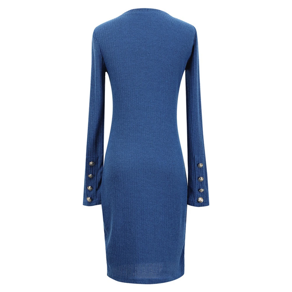 Female Bodycon Dress Above The Knee Autumn Base Sweater Button Casual Crew-Neck Long Sleeve Plain Short Slim Fit
Female Bodycon Dress Above The Knee Autumn Base Sweater Button Casual Crew-Neck Long Sleeve Plain Short Slim Fit
