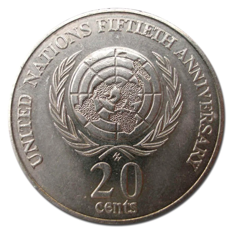 Австралия, 1995 год, памятная монета на 20 баллов, 50-я годовщина ООН, совершенно новая
Австралия, 1995 год, памятная монета на 20 баллов, 50-я годовщина ООН, совершенно новая