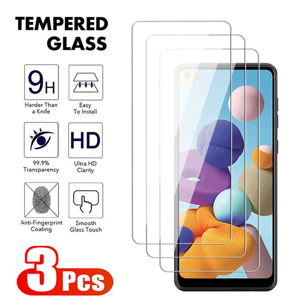 

3Pcs Transparent Tempered Glass For Samsung Galaxy A11 A21 A31 A41 A51 A71 A01 Screen Protector M11 M21 M31 M51 Protective Film