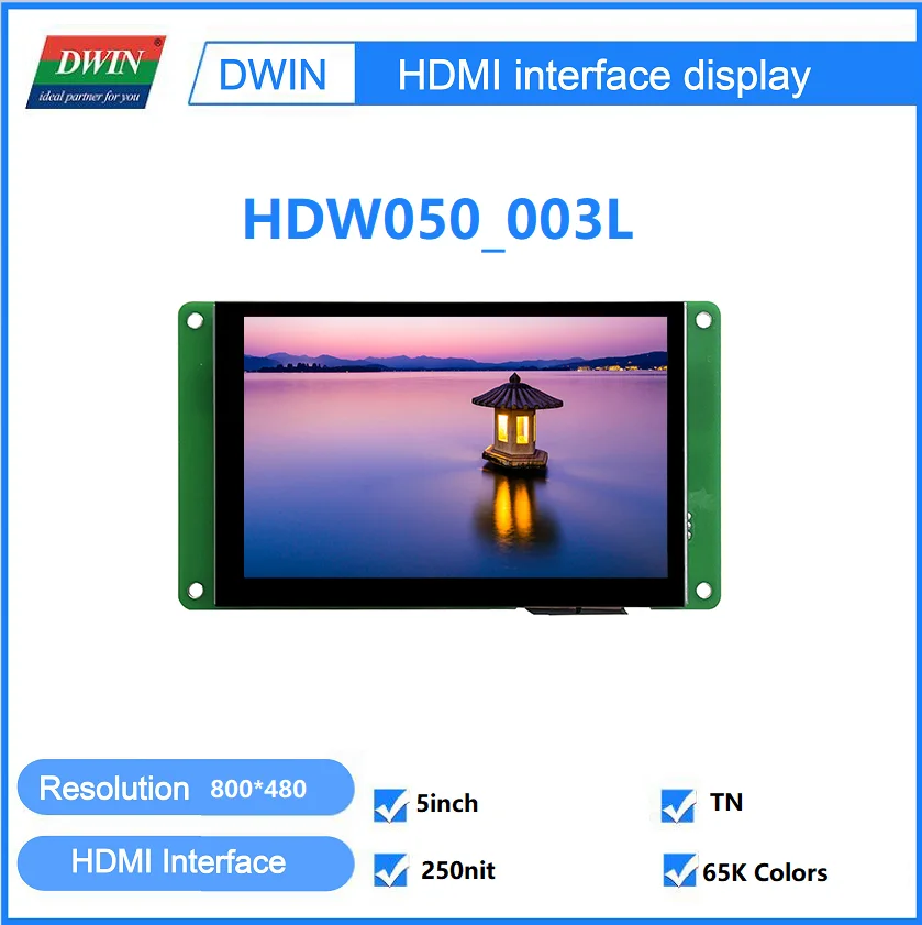 

5 .0 Inch 65K Colors TN Screen HDMI Suitable for Windows Raspberry Linux Android System BB Black Banana Pi