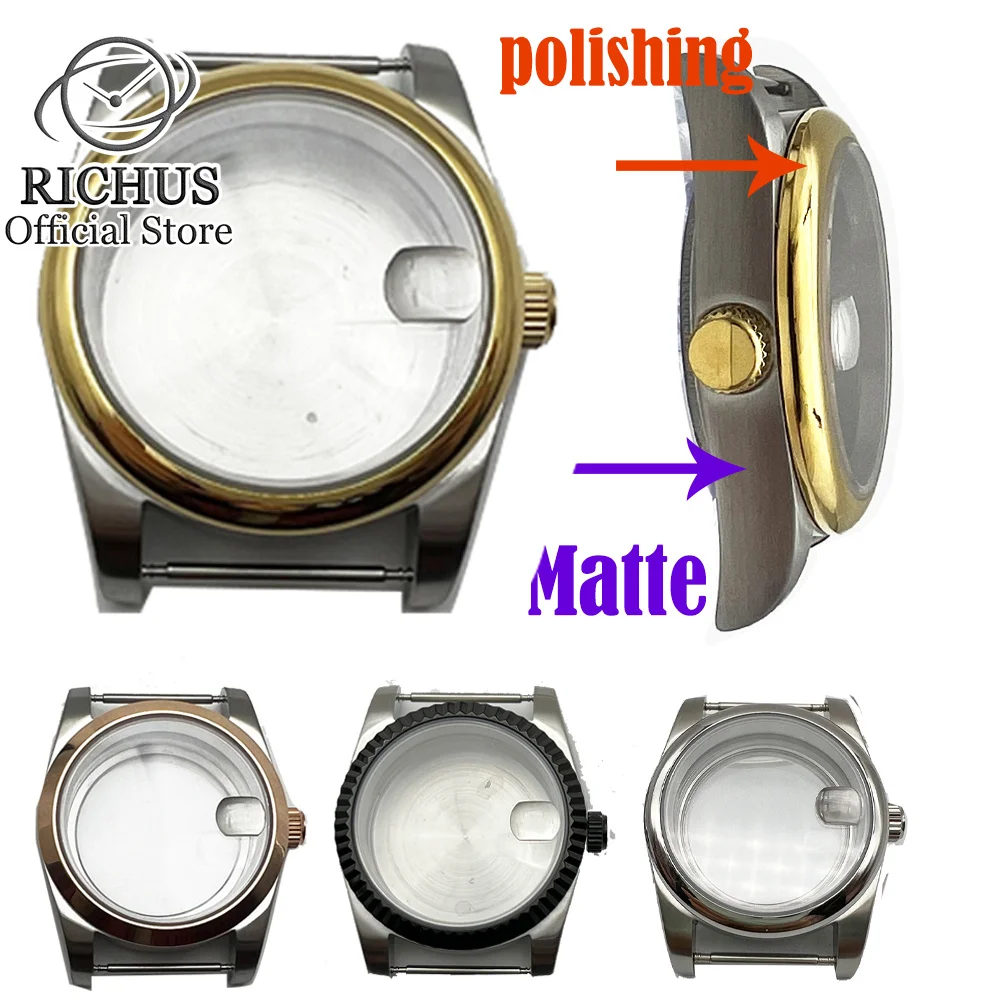 

36mm/39mm Watch case stainless steel sapphire glass fit NH35 NH36 ETA2824 2836 Miyota 8205 8215 DG2813 3804 movement