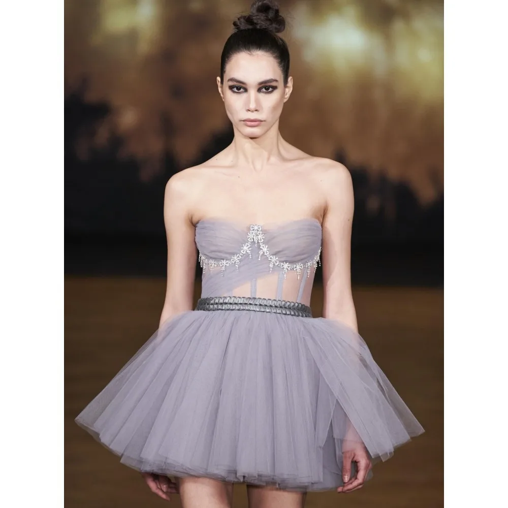 Summer Sexy Tube Top Slim Mini Dress 2023 Elegant Slender Sleeveless Fishbone Tight Mesh Bag Hip Celebrity Party Dress
Summer Sexy Tube Top Slim Mini Dress 2023 Elegant Slender Sleeveless Fishbone Tight Mesh Bag Hip Celebrity Party Dress
