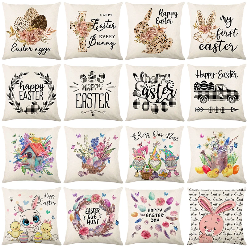 Easter Bunny Eggs Printed Pillow Cover 45x45cm Farmhouse Home Decor Cushion Cover Leopard Bunny Car Plaid Pillowcase for Couch
Easter Bunny Eggs Printed Pillow Cover 45x45cm Farmhouse Home Decor Cushion Cover Leopard Bunny Car Plaid Pillowcase for Couch
