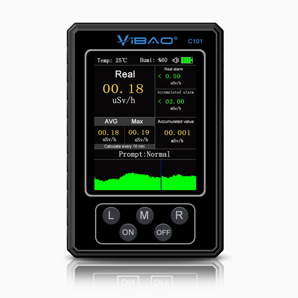 

ViBAO C101 Portable Nuclear Radiation Detector Geiger Counter Personal Dosimeter Meter X Y β Ray Marble Electromagnetic Tester