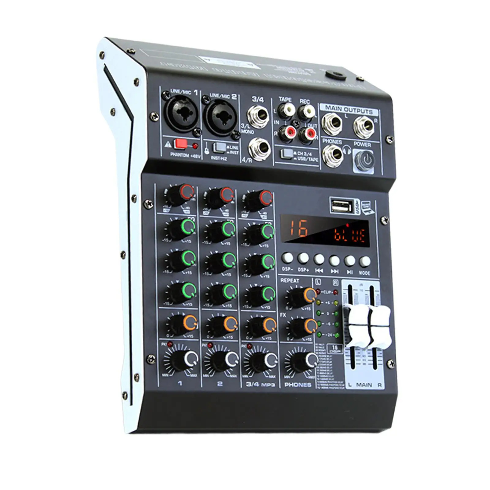 Studio Audio Mixer Phantom Power Stable Transmission Digital Line Mixer Console for Stage Recording DJ Stage Studio Recording PC
Studio Audio Mixer Phantom Power Stable Transmission Digital Line Mixer Console for Stage Recording DJ Stage Studio Recording PC