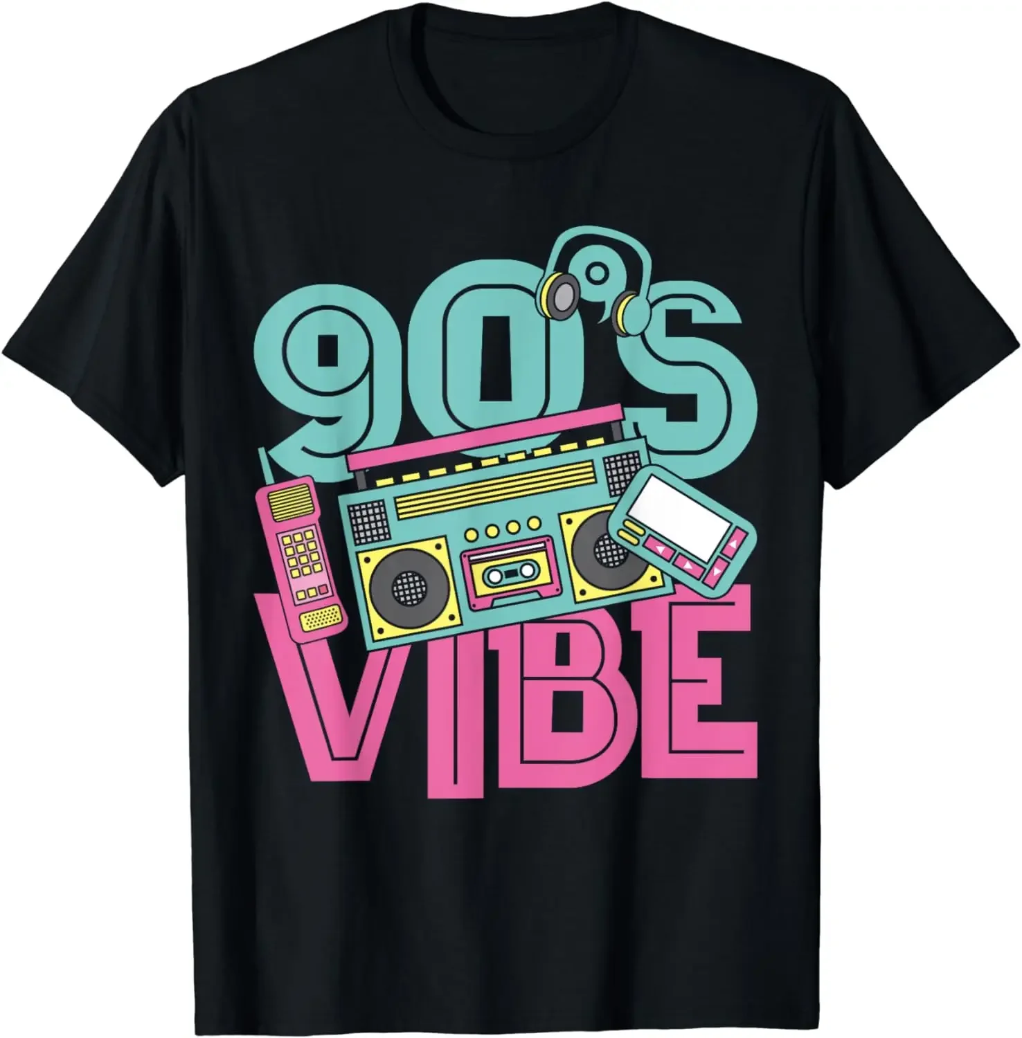 

90s Vibe Vintage 1990s Music 90s Costume Party Nineties T-Shirt Streetwear T Shirt Homme T Shirts for Men