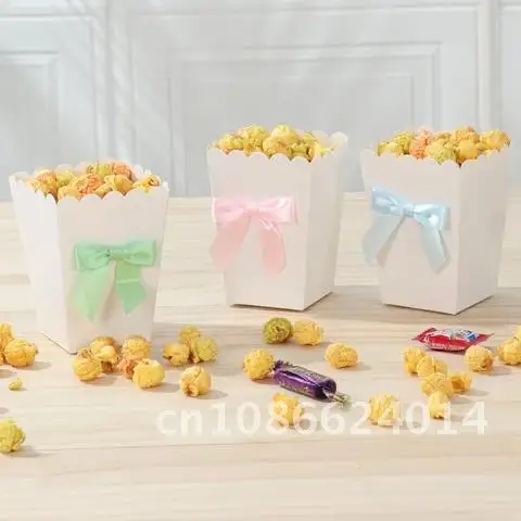 Folding Paper Boxes White Popcorn Bow Favors Baby Shower Birthday Party Decoration Home Wedding Supplies
Folding Paper Boxes White Popcorn Bow Favors Baby Shower Birthday Party Decoration Home Wedding Supplies