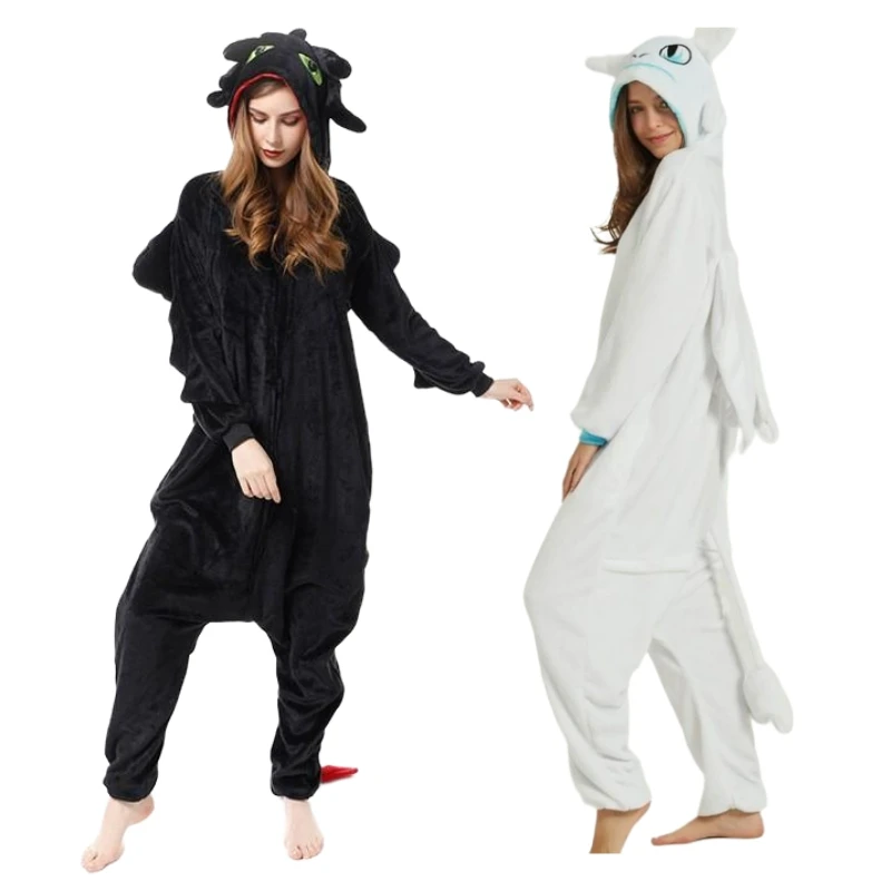 

Onesie Costumes Animal Dragon Jumpsuit Hooded Sleepwear Cartoon Cosplay Costume Men Nightgown Pajamas for Unisex Adults Homewear