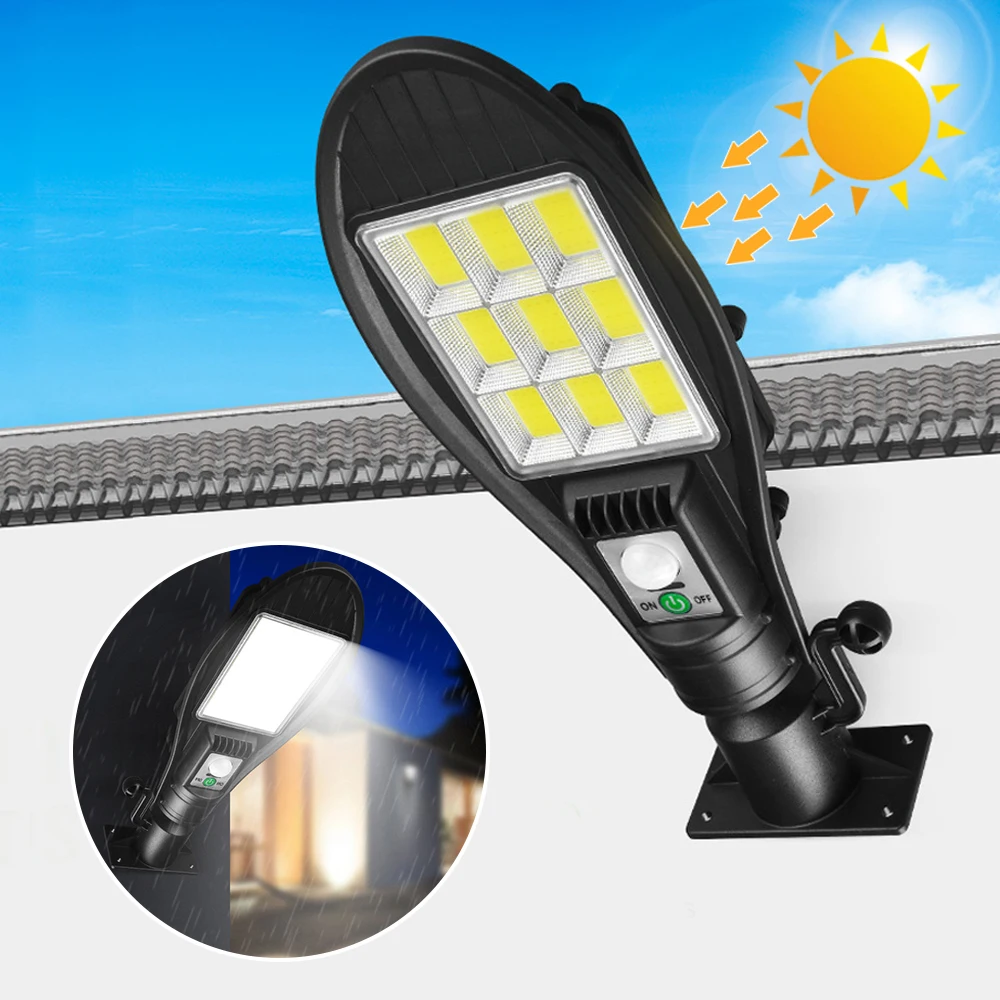 

Solar Charging Street Light LED Remote Control Wall 108 COB IP65 Waterproof Human Sensing Outdoor Road ing Courtyard