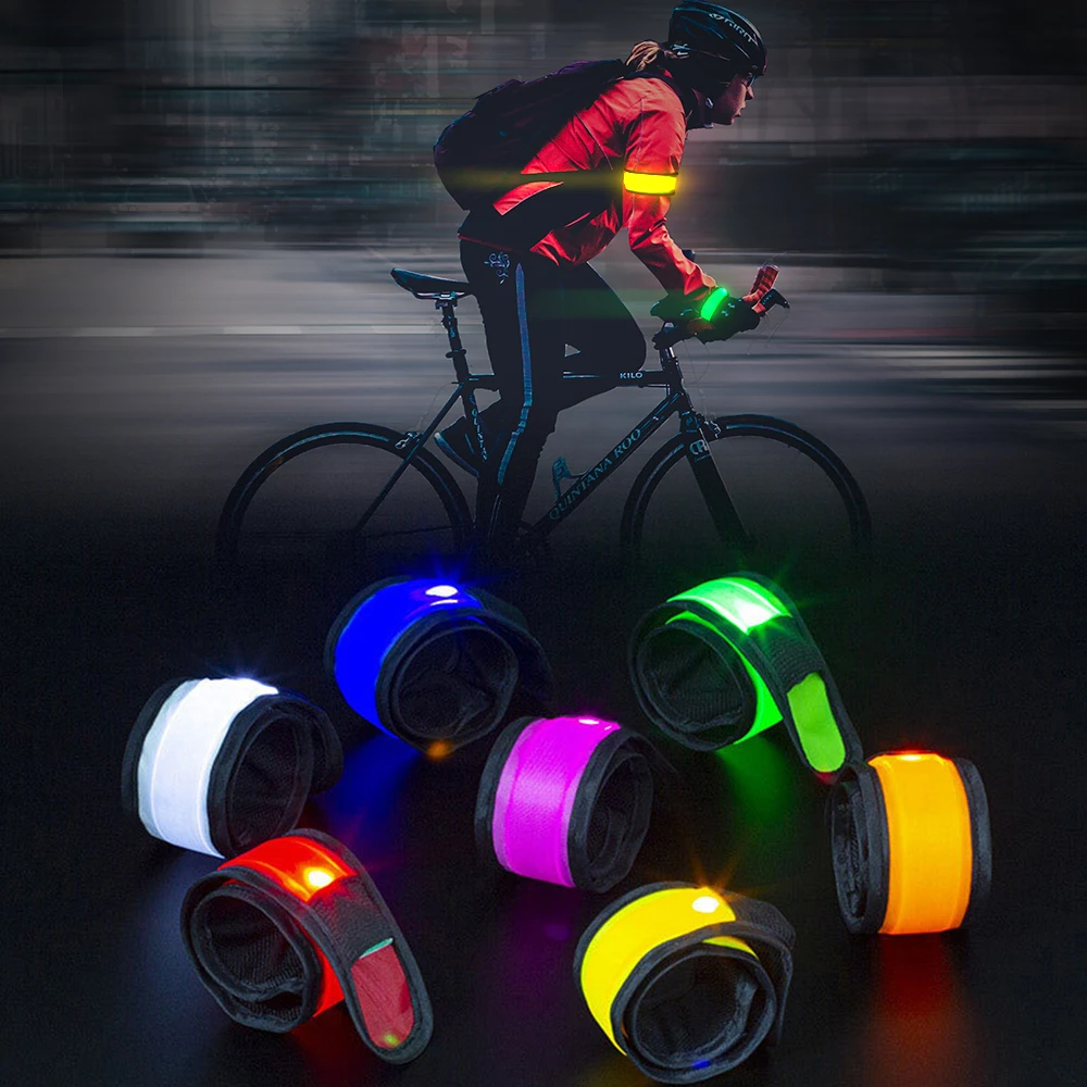 

Luminous Sport Pat Ring Reflective Stripe Armband Glowing Bracelets LED Wristbands Night Cycling Running Safety Reflector Straps