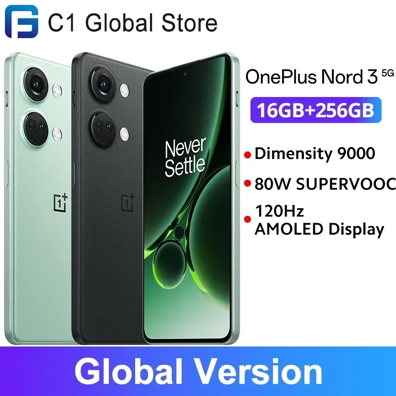 

Global Version OnePlus Nord 3 5G 16GB 256GB 50MP Camera 80W SUPERVOOC 6.74”120Hz Display Dimensity 9000