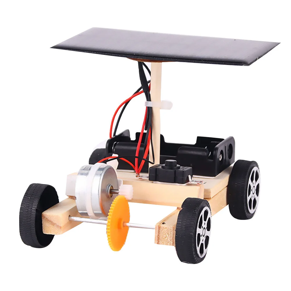 

1pc DIY Solar Electric Car Wooden Solar Car Creative Engineering Circuit Science Stem Building Kit（Colorful）