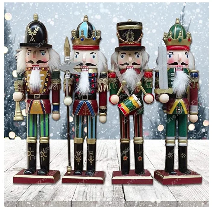 Set of 4 Wooden Nutcracker Decoration, Christmas Ornament for Holiday Decor Handmade Soldier Puppets Classic Hand Painting Doll
Set of 4 Wooden Nutcracker Decoration, Christmas Ornament for Holiday Decor Handmade Soldier Puppets Classic Hand Painting Doll