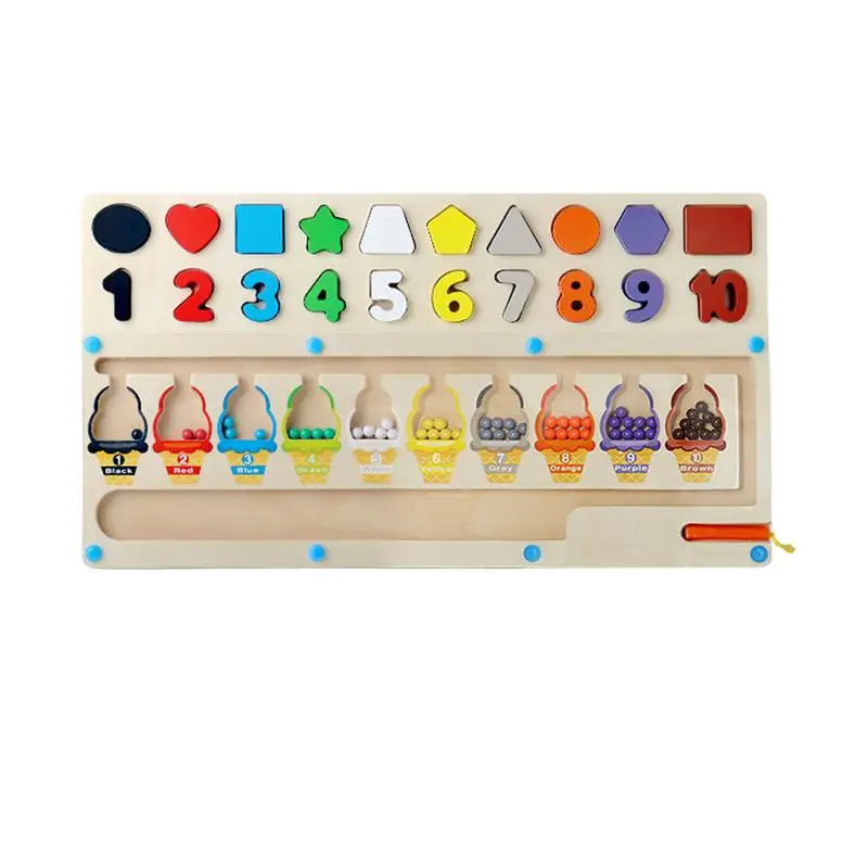 

Magnetic Maze Board Color Sorting Toys Montessori Fine Motor Skills Toys Magnetic Color & Number Maze Gift Magnetic Maze For