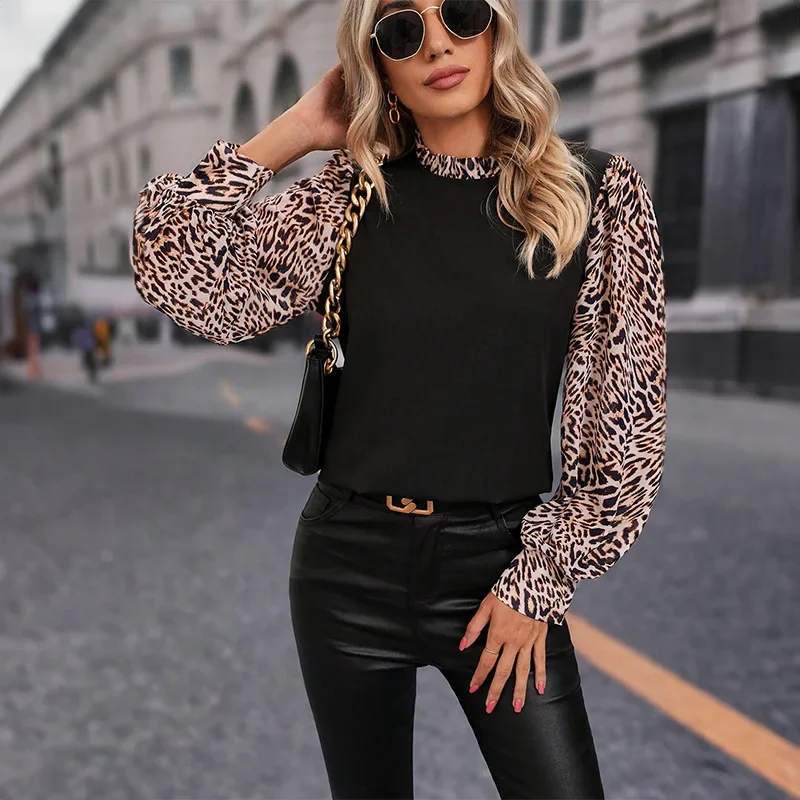 2024 New Women's Leopard Lantern Sleeve Pullovers Shirts Fashion Spring Autumn Office Lady O Neck Tops Patchworn Tees NASY0011
2024 New Women's Leopard Lantern Sleeve Pullovers Shirts Fashion Spring Autumn Office Lady O Neck Tops Patchworn Tees NASY0011