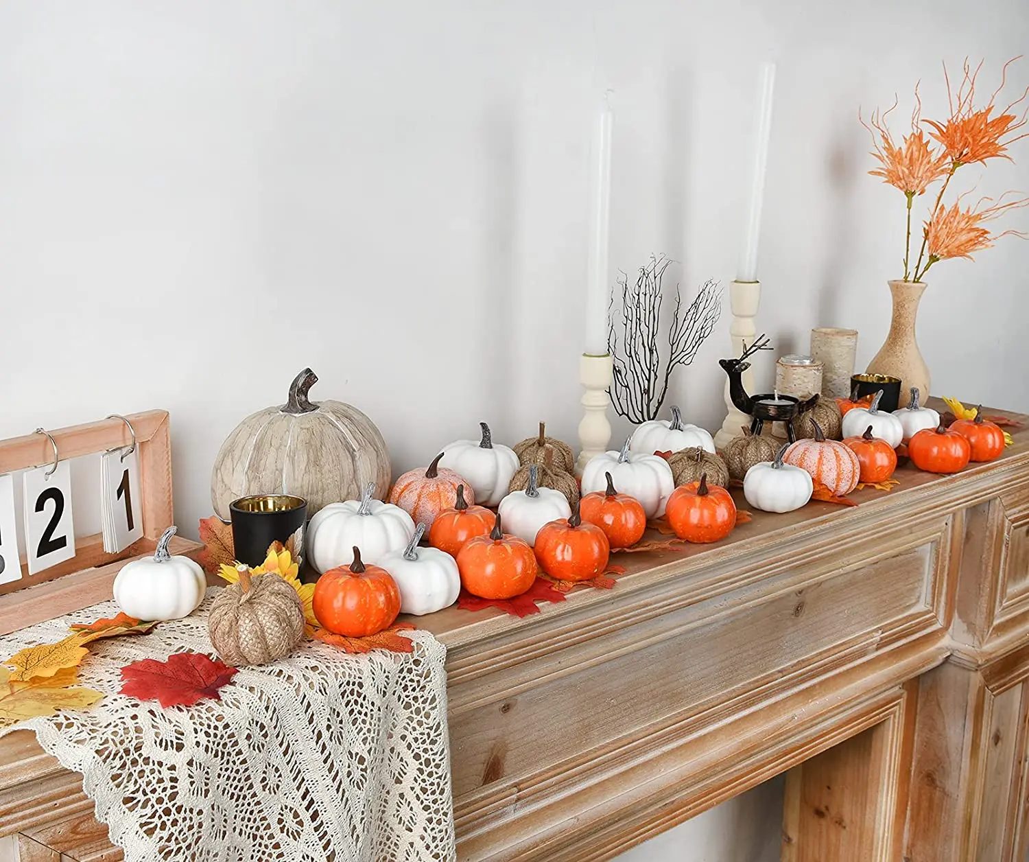 Tanio 12 sztuk sztuczne Mini dynie Halloween dekoracje do domu sklep