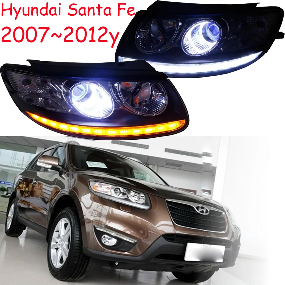 

2007~2012 Car Bupmer Head Light For Hyundai Santa Fe Headlight Tucson Car Accessories LED DRL HID Xenon Fog Santa Fe Headlamp