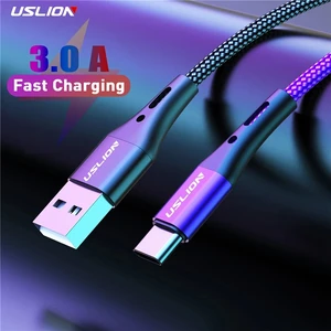 Кабель USB Type-C 3A для Samsung S10 S20 Xiaomi mi 11 микро USB кабель 3A нейлоновый кабель USB Type-C для быстрой зарядки для Samsung Xiaomi HTC зарядное устройство USB кабель для передачи данных мобильный телефон каб