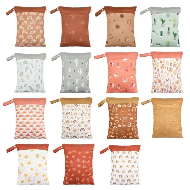 

Baby Nappy Bag Reusable Dry Wet Bag Diaper Underwears Washable Wet Bag Infant Diaper Baby Cloth Diaper Print Storage Bag