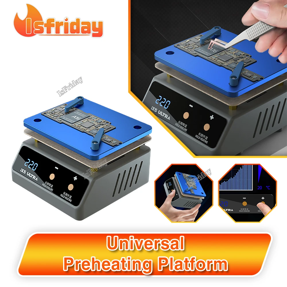 Mechanic IX5 Ultra Universal Preheating Platform Mobile Phone Motherboard Layered Bonding Glue Removal Dot Matrix Repair Heater
Mechanic IX5 Ultra Universal Preheating Platform Mobile Phone Motherboard Layered Bonding Glue Removal Dot Matrix Repair Heater