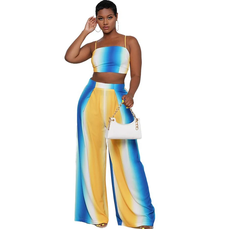 2 Piece Set African Clothes Women Tank Tops Wide Leg Pant Suit Summer New Gradient Print Sexy Streetwear Dashiki African Outfits
2 Piece Set African Clothes Women Tank Tops Wide Leg Pant Suit Summer New Gradient Print Sexy Streetwear Dashiki African Outfits