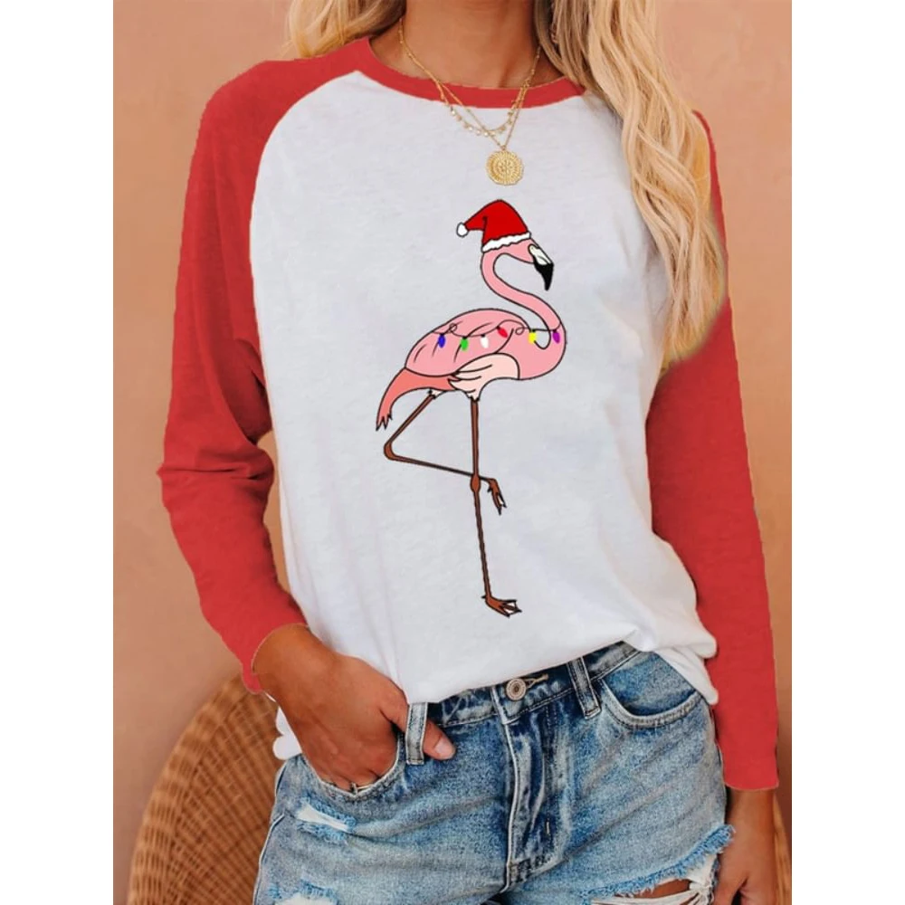 Women's Long Sleeve T Shirts 3d Christmas Printing Flamingo Graphic Pullover Women 2023 Autumn New Fashion Casual Y2k Tops Tees
Women's Long Sleeve T Shirts 3d Christmas Printing Flamingo Graphic Pullover Women 2023 Autumn New Fashion Casual Y2k Tops Tees