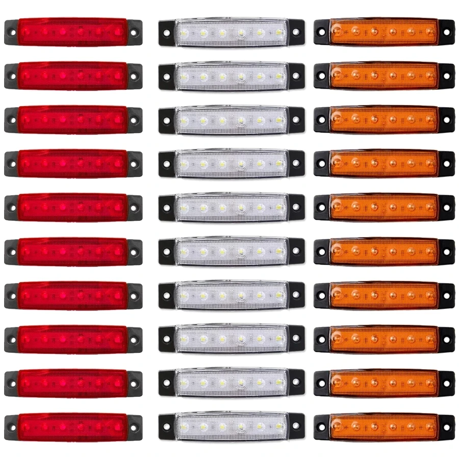 Car Exterior Light 12V / 24V LED 6 SMD Red White Yellow Blue Green LED Car Bus Truck Side Light Low LED Trailer Warning Light
Car Exterior Light 12V / 24V LED 6 SMD Red White Yellow Blue Green LED Car Bus Truck Side Light Low LED Trailer Warning Light