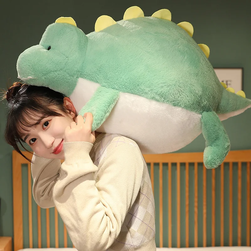 

1pc Kawaii Chubby Dinosaur Plush Toy Soft Stuffered White Goose Doll Cute Animal Pillow Home Decor Gift For Friends Kids Girls