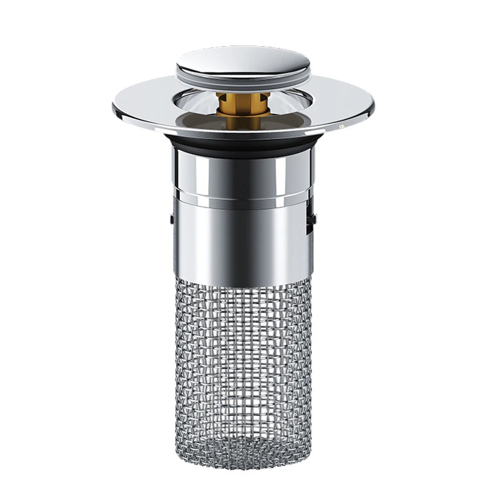 Sink Drain Strainer Stainless Steel Pop-Up Wash Basin Leak Plug Anti-Odor Bouncing Core Sink Stopper Filter Bathroom Tool
Sink Drain Strainer Stainless Steel Pop-Up Wash Basin Leak Plug Anti-Odor Bouncing Core Sink Stopper Filter Bathroom Tool
